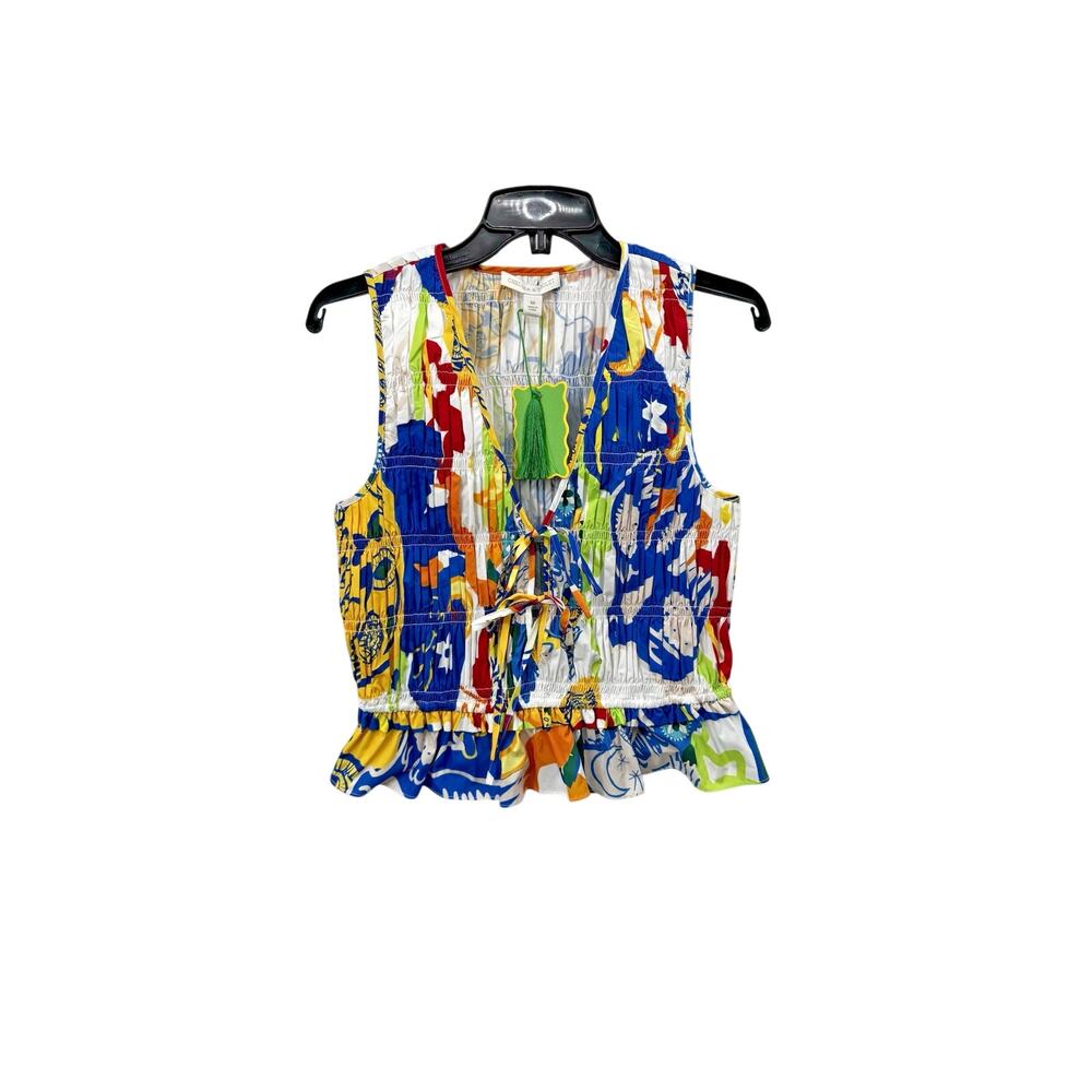 Chelsea & Violet Natalie Blouse Astro Tie Front Tank Vest Size Medium MSRP $99